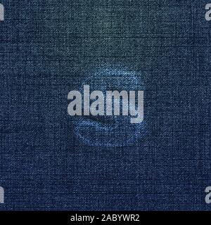 Character made by denim, from a typeface, vector Stock Vector