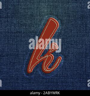 Character made by denim, from a typeface, vector Stock Vector