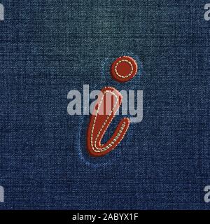Character made by denim, from a typeface, vector Stock Vector