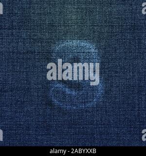 Character made by denim, from a typeface, vector Stock Vector
