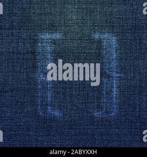 Character made by denim, from a typeface, vector Stock Vector