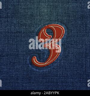 Character made by denim, from a typeface, vector Stock Vector