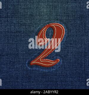 Character made by denim, from a typeface, vector Stock Vector