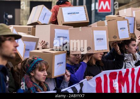 Milan, Italy - November 29: Fridays for Future strike protest, the students strike for the global environmental policy. Stock Photo