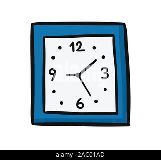 Hand drawn vector illustration of clock time. Stock Vector