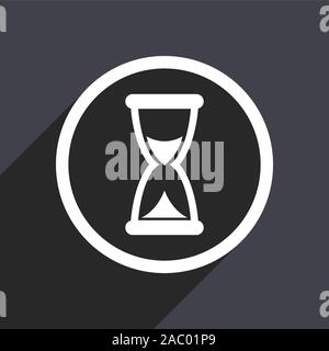 Timer icon. Flat design grey square vector button. Stock Vector