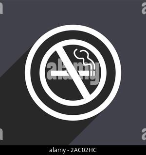 No smoking icon. Flat design grey square vector button. Stock Vector