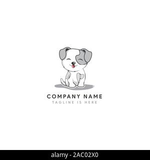 cute little dog logo Stock Vector