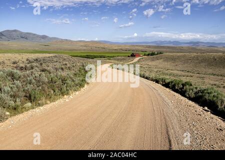 MT00325-00...MONTANA - Open country along Medicine Lodge Road in Beaverhead County section of the Great Divide Mountain Bike Route. Stock Photo