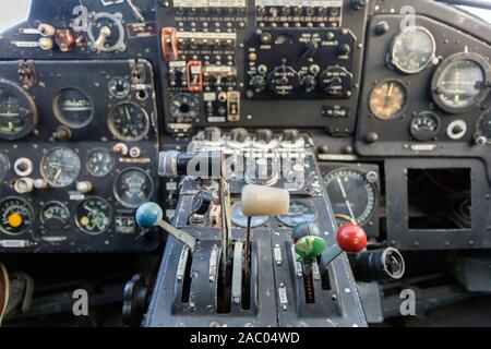 Cockpit Of An Old Russian Plane An 2 In A Museum In Hungary Stock Photo Alamy