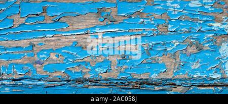 texture of old cracked wood painted blue background Stock Photo