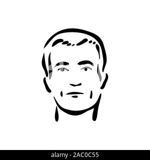 Sceptical face emotion icon on white background Stock Vector