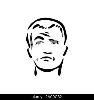 Sceptical face emotion icon on white background Stock Vector