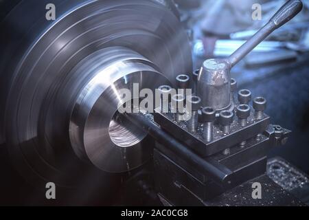 Industry milling mechanical turning metal working process metals parts ,Manufacturing industrial Stock Photo
