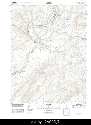 USGS TOPO Map Pennsylvania NJ Belvidere 20110505 TM Restoration Stock Photo