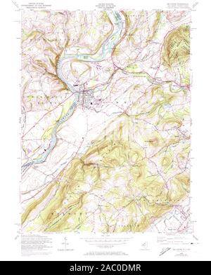 USGS TOPO Map Pennsylvania NJ Belvidere 254115 1955 24000 Restoration Stock Photo