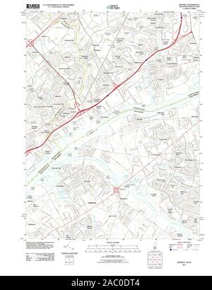 USGS TOPO Map Pennsylvania NJ Beverly 20110412 TM Restoration Stock Photo