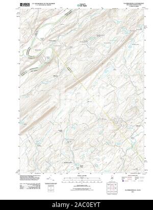 USGS TOPO Map Pennsylvania NJ Flatbrookville 20110418 TM Restoration Stock Photo