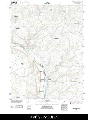 USGS TOPO Map Pennsylvania NJ Frenchtown 20110505 TM Restoration Stock Photo