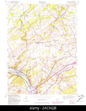 USGS TOPO Map Pennsylvania NJ Stockton 254906 1954 24000 Restoration Stock Photo