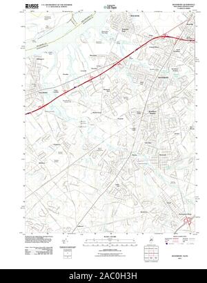 USGS TOPO Map Pennsylvania NJ Woodbury 20110506 TM Restoration Stock Photo