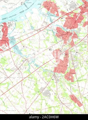 USGS TOPO Map Pennsylvania NJ Woodbury 255006 1967 24000 Restoration Stock Photo