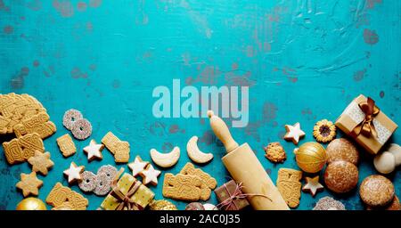 Christmas Baking Holiday Banner Or Panorama With A Variety Of