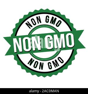 Non GMO label or sticker on white background, vector illustration Stock Vector