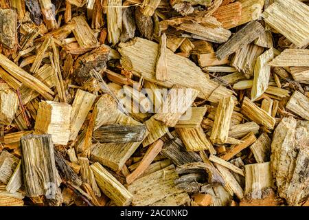 Yellow brown weathered wood chips wallpaper Stock Photo