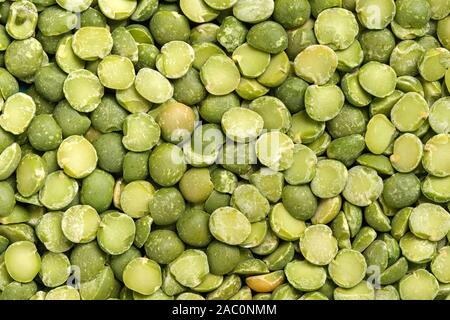 Full-screen macro of green split peas Stock Photo