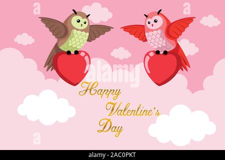 A vector illustration of Happy Valentine Day Greeting Card Stock Vector