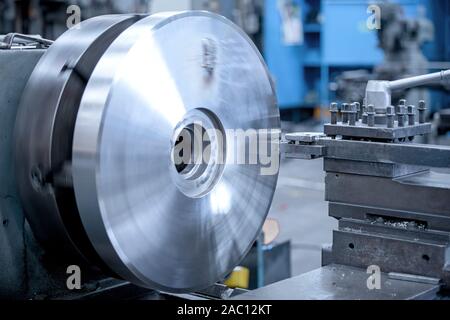 Milling mechanical turning metal working process metal parts.-image Stock Photo