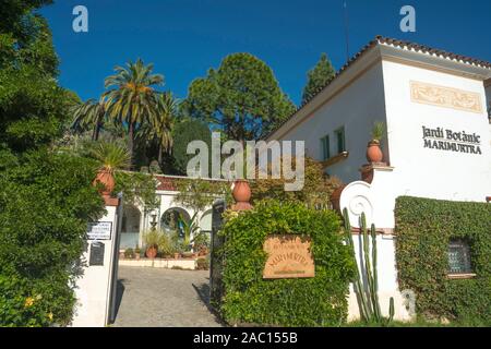 ENTRANCE MARIMURTRA BOTANICAL GARDEN BLANES COSTA BRAVA GERONA SPAIN Stock Photo