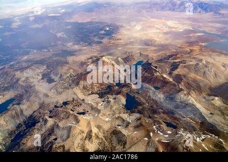 Aerial view of the Lake Crowley, Bloody Mountain and Laurel Mountain at California Stock Photo