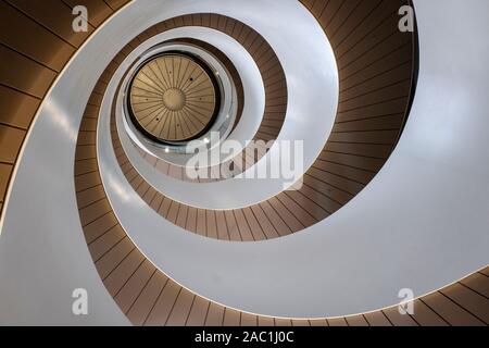 Double helix staircase at the UTS in Sydney, Australia Stock Photo
