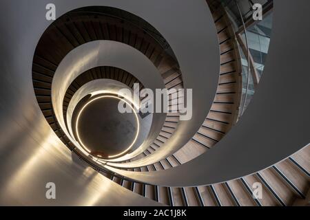 Double helix staircase at the UTS in Sydney, Australia Stock Photo