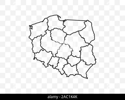 Poland map on transparent background. Vector illustration. Stock Vector