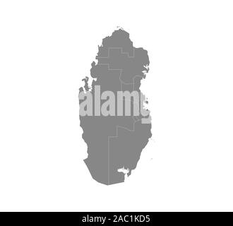 Qatar map on white background. Vector illustration. Stock Vector