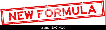 Grunge red new formula word square rubber seal stamp on white background Stock Vector