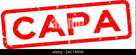 Grunge red CAPA (abbreviation of corrective action and preventive action) word squre rubber seal stamp on white background Stock Vector