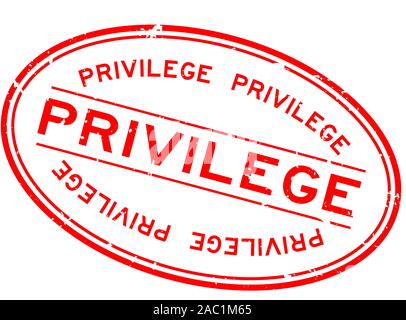 Grunge red privilege word oval rubber seal stamp on white background Stock Vector