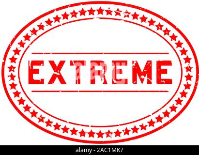 Grunge red extreme word oval rubber seal stamp on white background Stock Vector