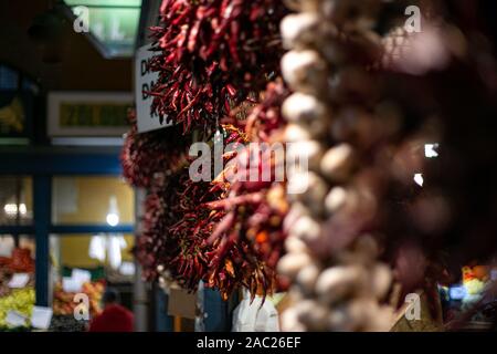 Hungarian pepper on a local market Stock Photo