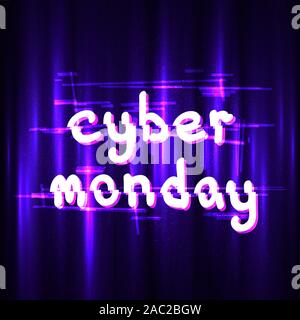 glitch cyber monday sale white text Stock Vector