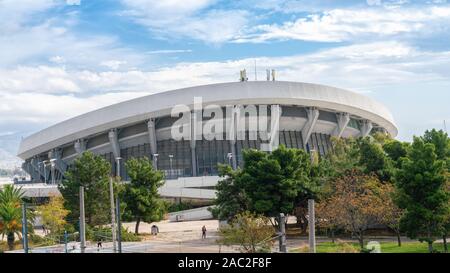 4th Nov 2019 - Athens, Greece. Peace and Friendship stadium multi-purpose indoor arena located in Piraeus, home to EuroLeague basketball team Olympiac Stock Photo