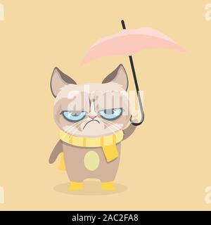 Cute grumpy cat. Vector Illustration Stock Vector Image & Art - Alamy