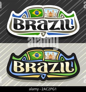 Magnetschild,Kühlschrankmagnet,Magnet-Flagge Brasilien 
