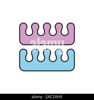 Manicure and pedicure fingers and toes separators color icon. Isolated vector illustration Stock Vector
