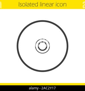 CD linear icon. Thin line illustration. Compact disc contour symbol. Vector isolated outline drawing Stock Vector