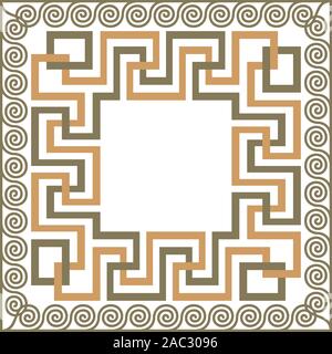 Vector traditional vintage square Greek ornament Meander Stock Vector